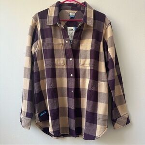 KAVU Women’s Wren Shirt Jacket Flannel | Pretty Purple | Size L | NWT